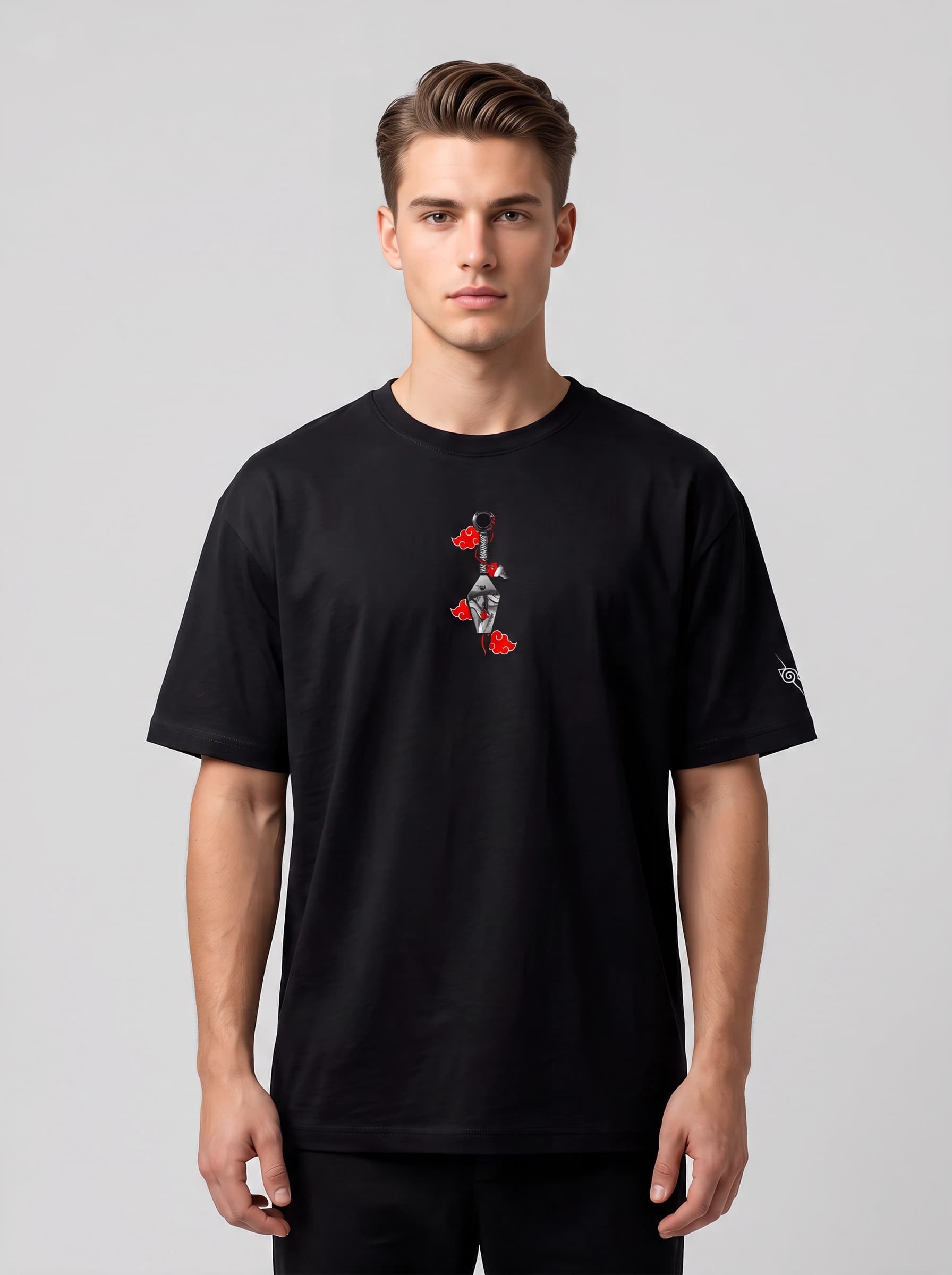 Remera Oversize Negra Anime Itachi Uchiha – Nixon Droop #1 Edición Limitada