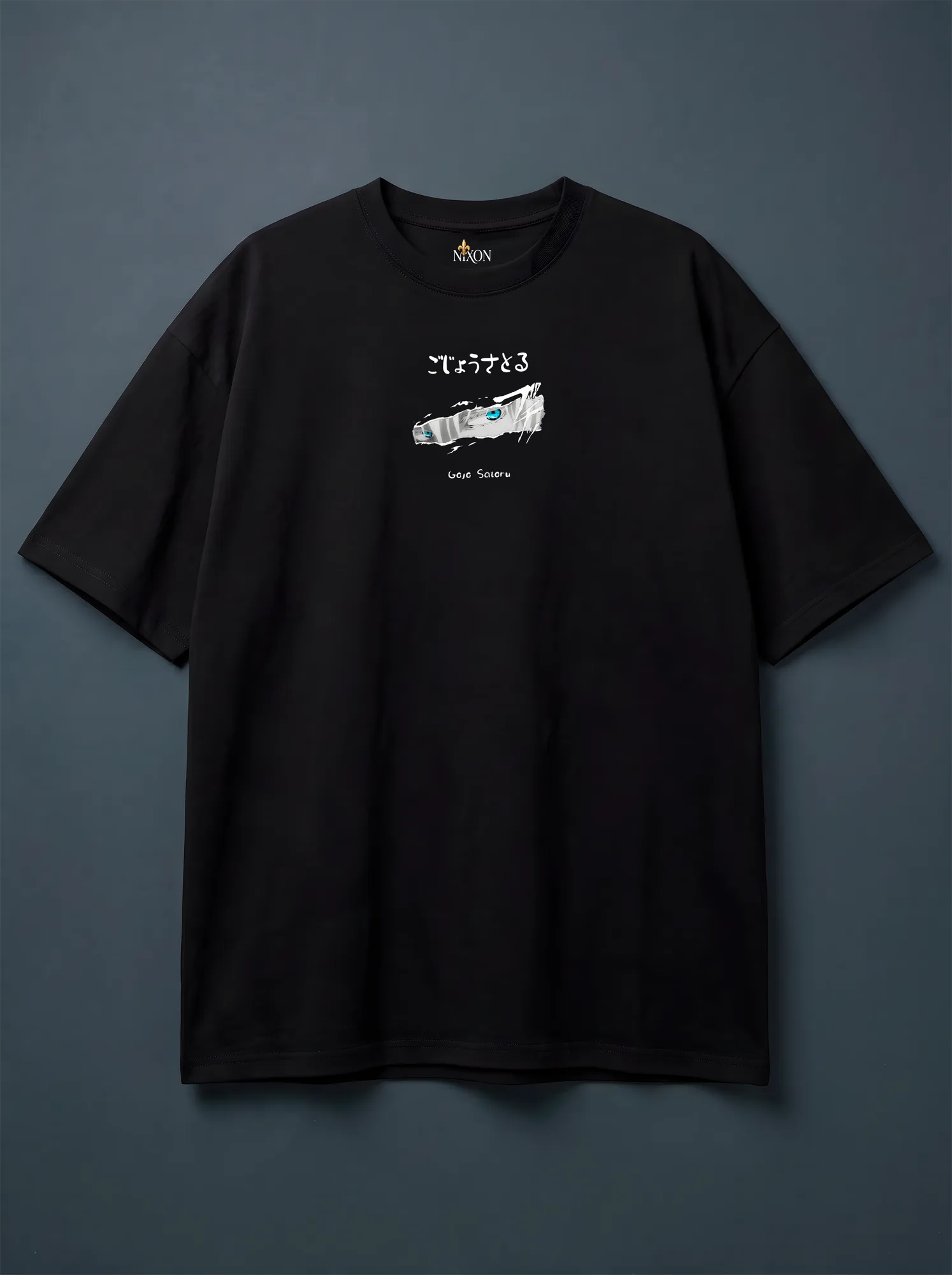 Remera Oversize Negra Satoru Gojo – Nixon Droop #3 Edición Limitada