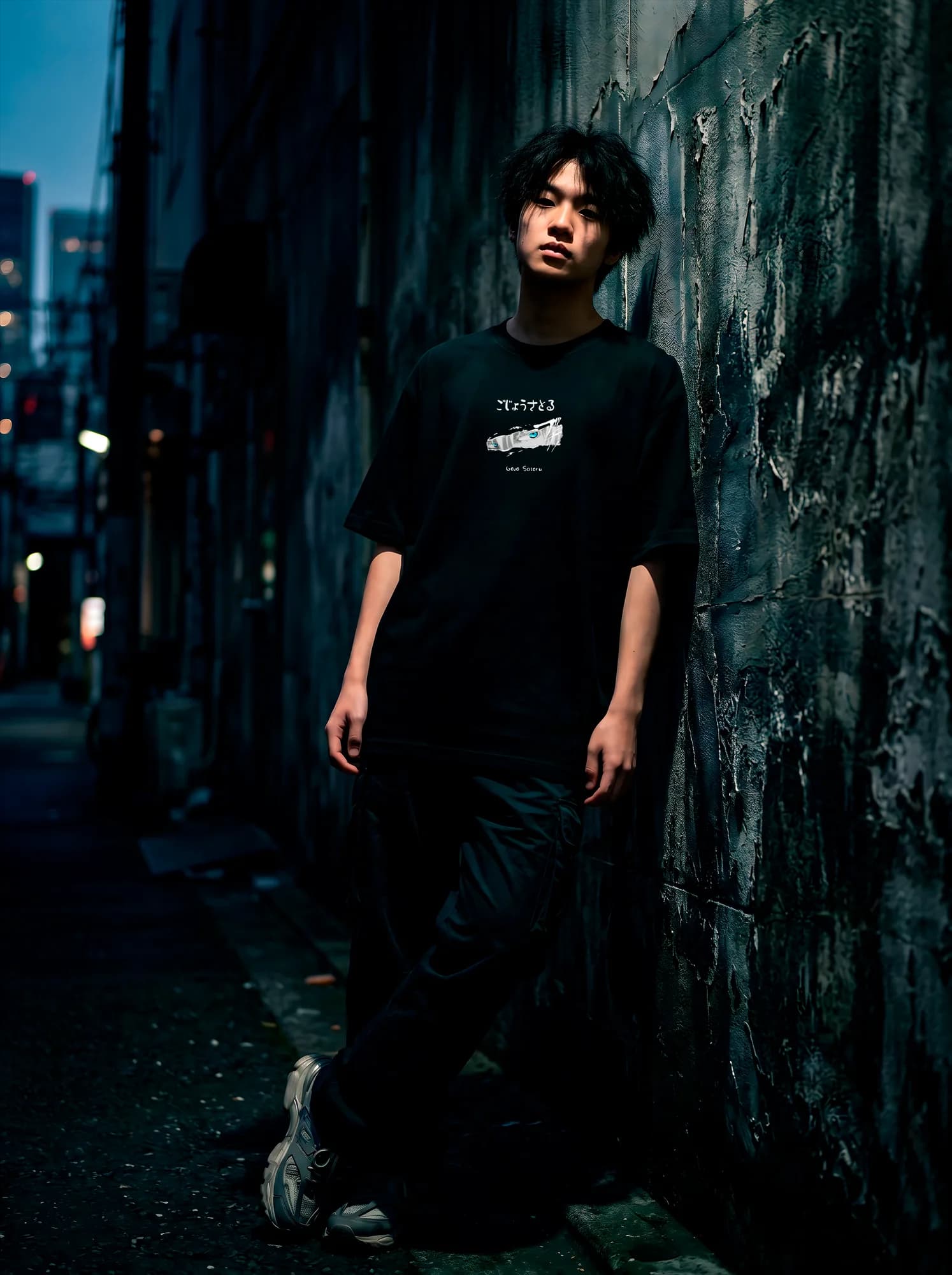 Remera Oversize Negra Satoru Gojo – Nixon Droop #3 Edición Limitada